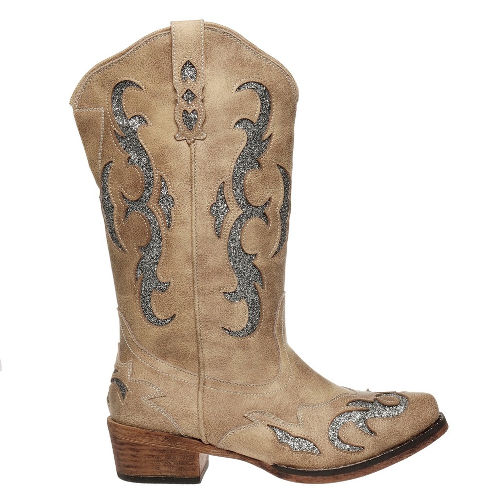 A NIGHT TO REMEMBER GLITTER UNDERLAY COWGIRL BOOT - Picture 2 of 3